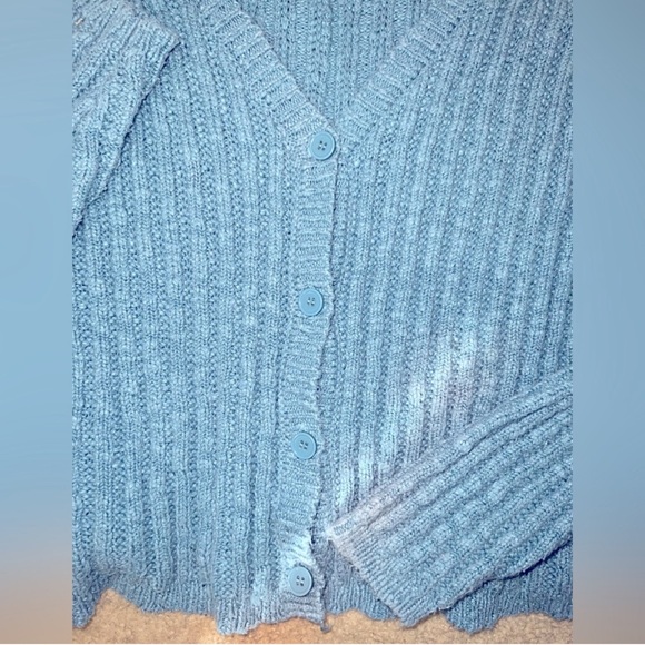 Forever 21 Blue Ribbed Button Cardigan - Picture 7 of 8
